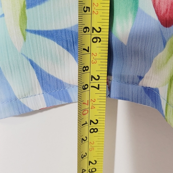 Vintage Alia Tropical Hawaiian Floral Pattern Button Down Blouse Loose Fit Sz 14 - Picture 7 of 9